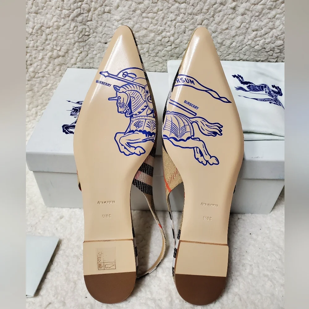 Burberry Birdie Check Slingback Flats - Picture 6 of 11